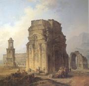 ROBERT, Hubert Triumphal Arch and Amphitheater at Orange (mk05) oil painting picture wholesale